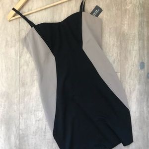NWT Black & Tan Strapless Bodycon Dress